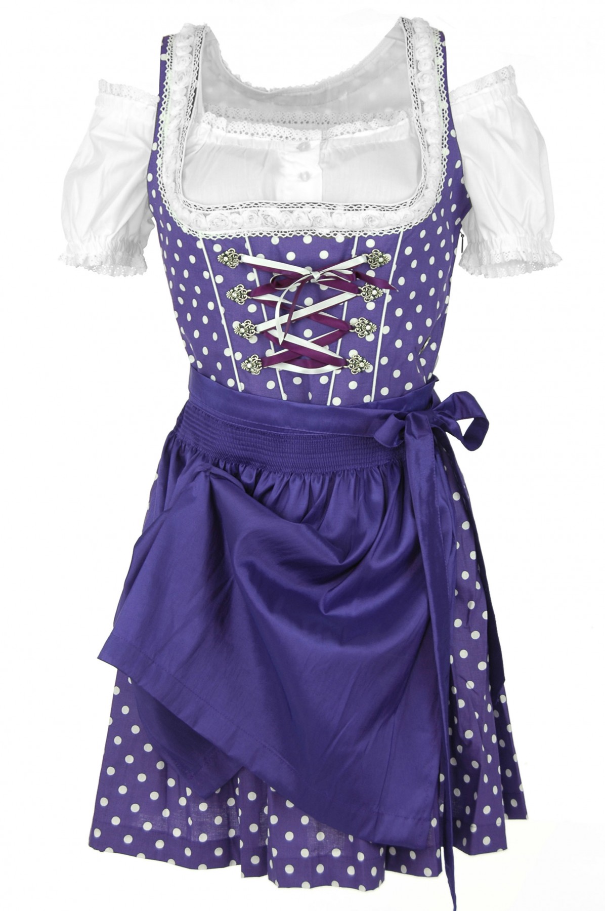 Set Dirndl Deborah in lila mit zwei Schürzen von Marjo Trachten