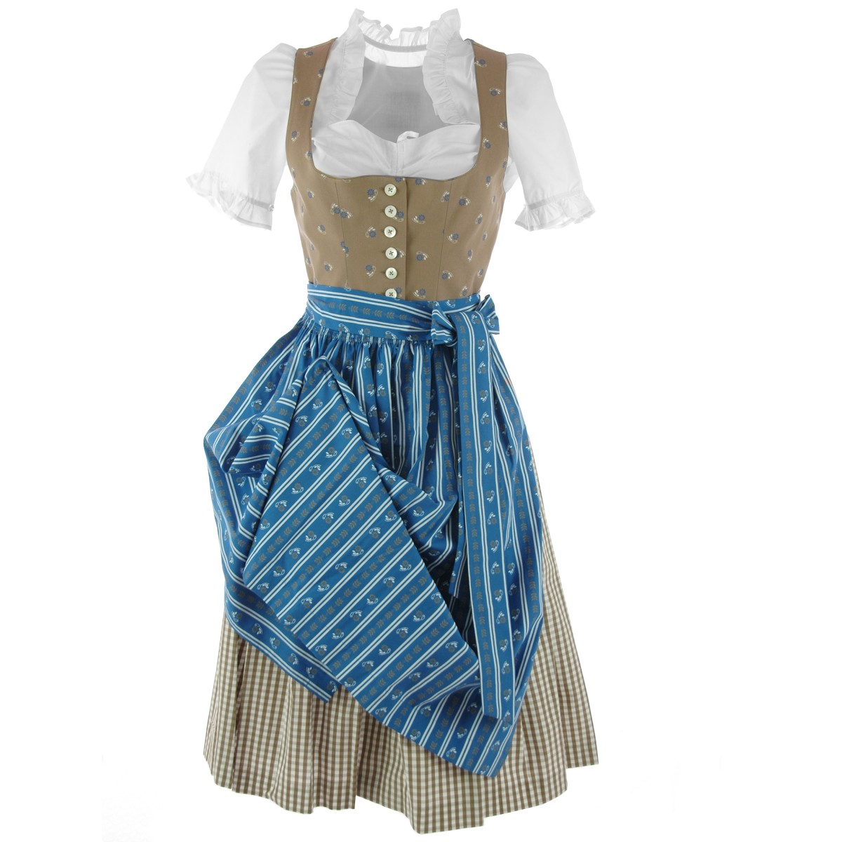 Midi Dirndl Pillersee in Braun von Hammerschmid